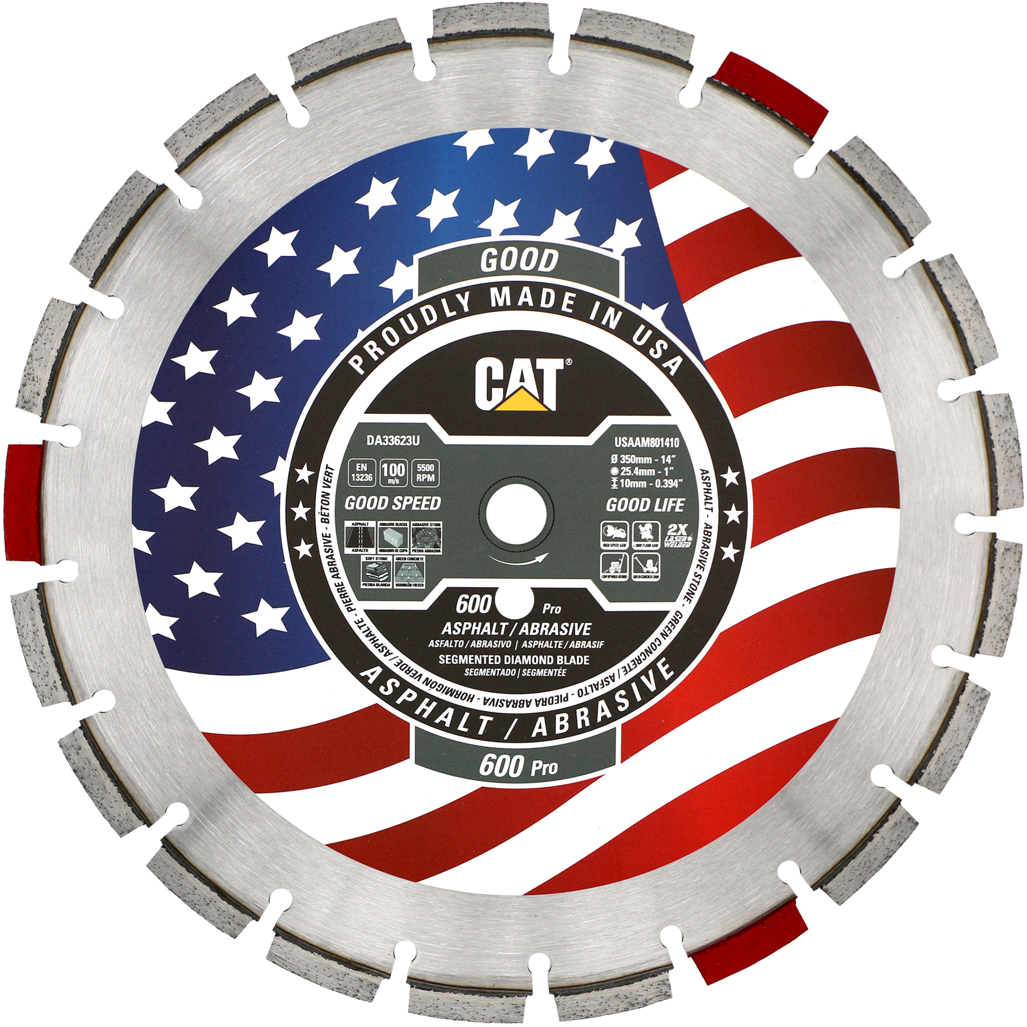 CAT, Cat 600 Pro Made in USA Abrasive Materials 14in., Blade Diameter 14 in, Included (qty.) 1 Model# DA33623U